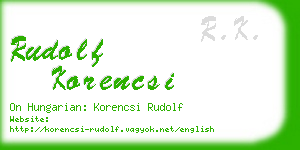 rudolf korencsi business card